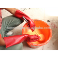 Guantelete liso terminado guantes revestidos de pvc rojo
